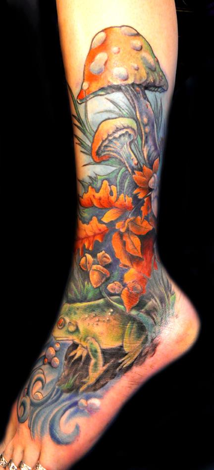 Mathew Clarke - Frog, Mushroom Tattoo